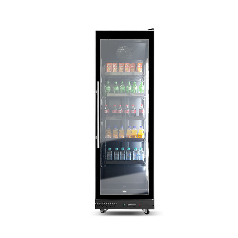 560L Gewerblicher Einzelner Luxus-Glas-Tür-Getränke-Display-Schrank-Kühlgerät Supermarkt-Kühlgerät Luftkühler Kühlung