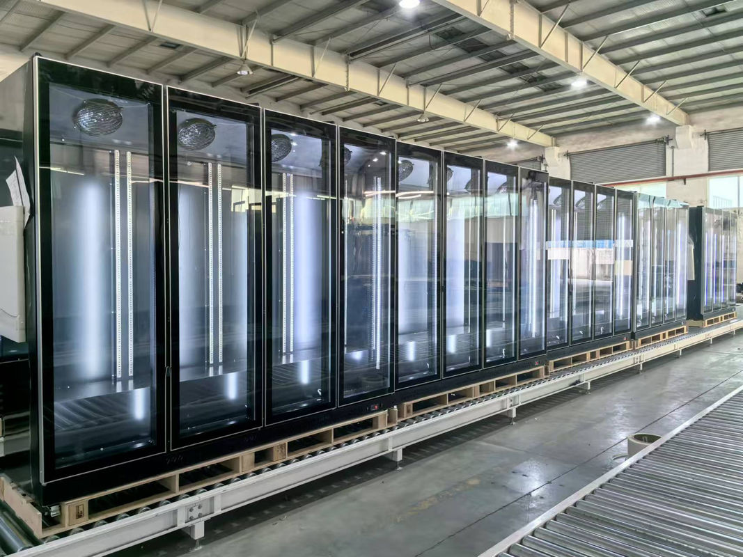 560L Einzel-Luxus-Glastür Getränke-Display-Kühler-Showcase Supermarkt Kühlschrank Gefrierschrank Luftkühler Kühlung